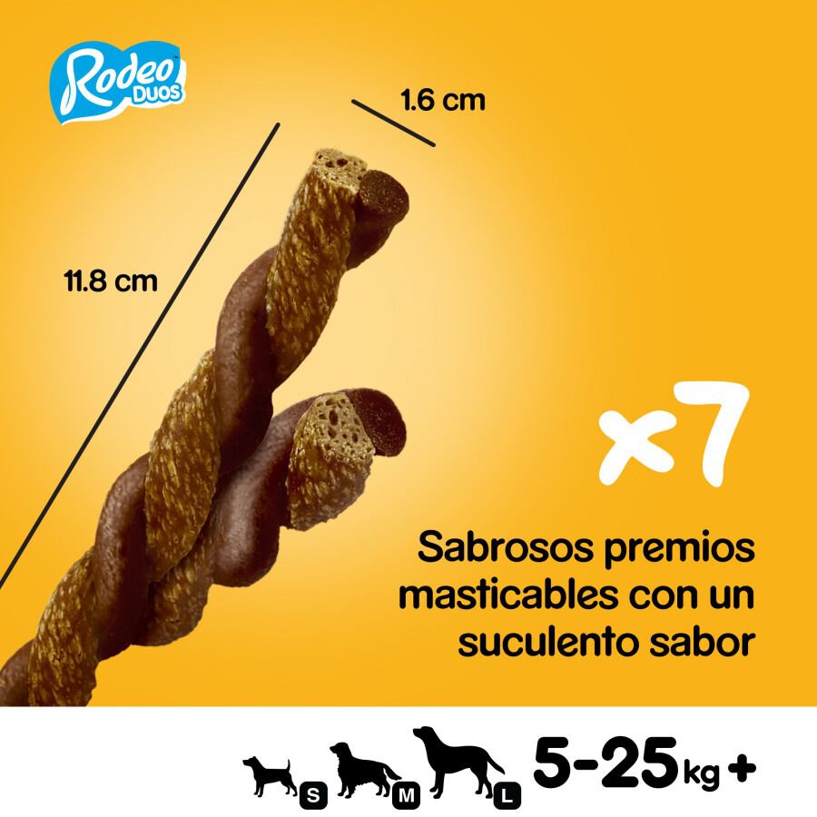 14 sticks Pedigree Rodeo Duos snacks queijo e boi para c&atilde;es Pack poupan&ccedil;a!, , large Imagem n&uacute;mero 2
