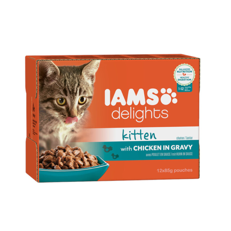 IAMS Delights Frango saqueta em molho para gatinhos, , large image number null