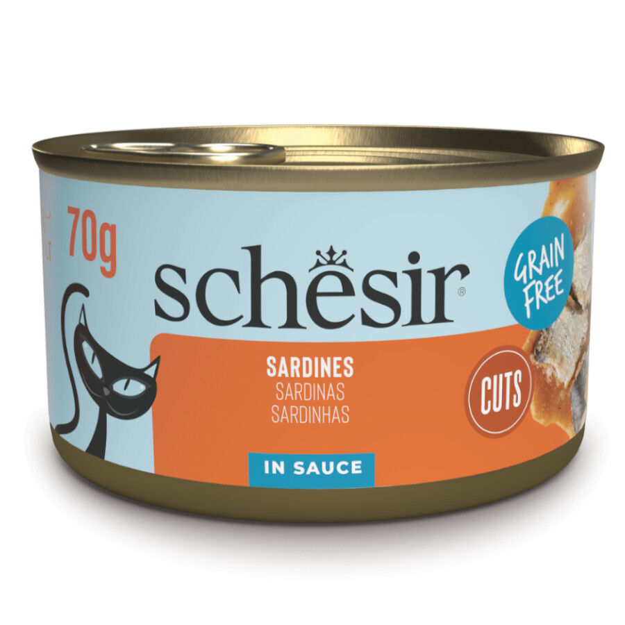 Schesir Comida h&uacute;mida de sardinhas em molho em lata para gatos, , large Imagem n&uacute;mero 1