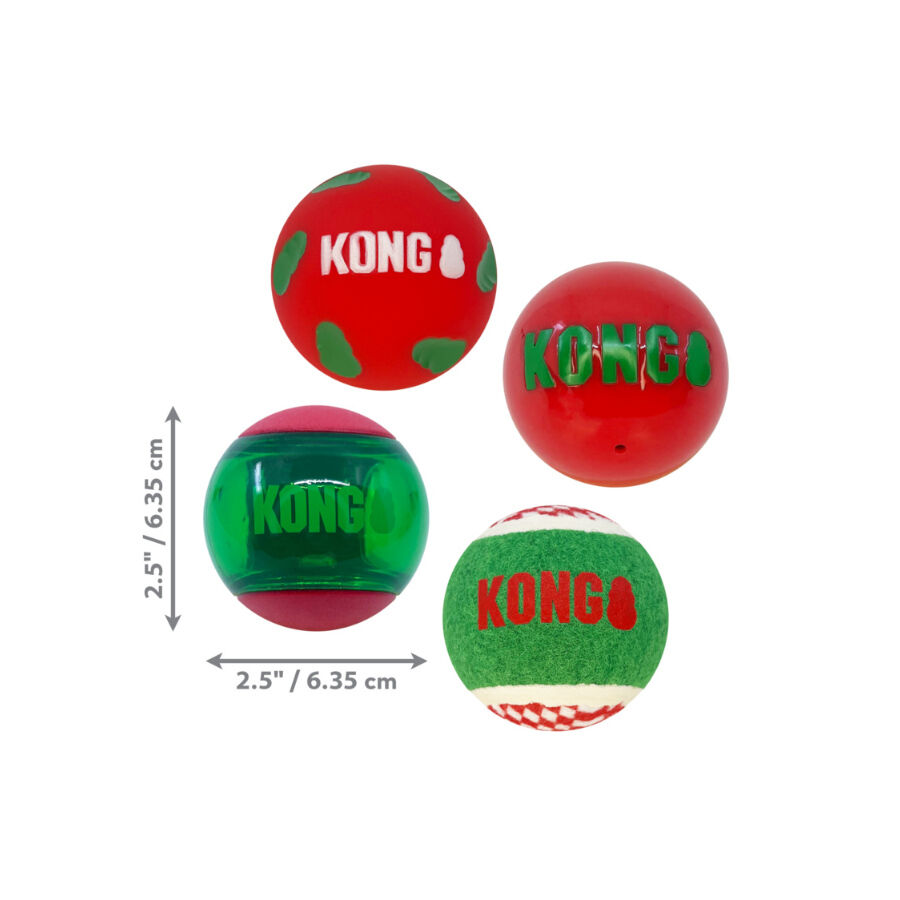 Kong Holiday Occasions bolas para c&atilde;es - Pack 4, , large Imagem n&uacute;mero 3