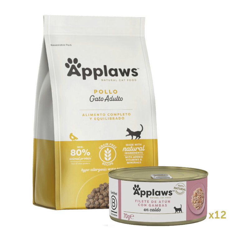 7.5 kg + 12 latas x 70 g Pack de comida grain free de gato Applaws,  Imagem número 1 7.5 kg + 12 latas x 70 g Pack de comida grain free de gato Applaws, , large Imagem número 1