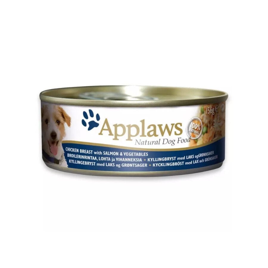 156 g Applaws Frango, Salm&atilde;o e Vegetais lata para c&atilde;es, , large Imagem n&uacute;mero 1