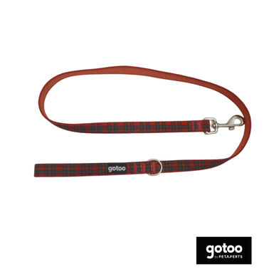 Gotoo Trela estampada tartã vermelho para cães