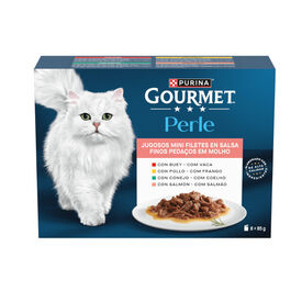 Gourmet Perle Filetes de Carne em molho saqueta para gatos