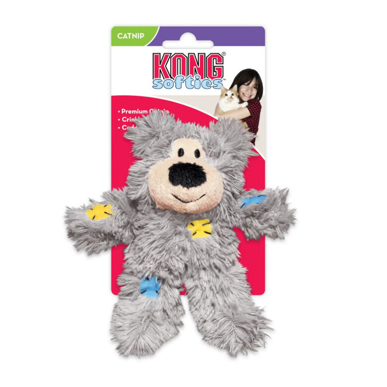 Kong Softies Patchwork Urso de peluche para gatos ,  Imagem número 1 Kong Softies Patchwork Urso de peluche para gatos , , large Imagem número 1