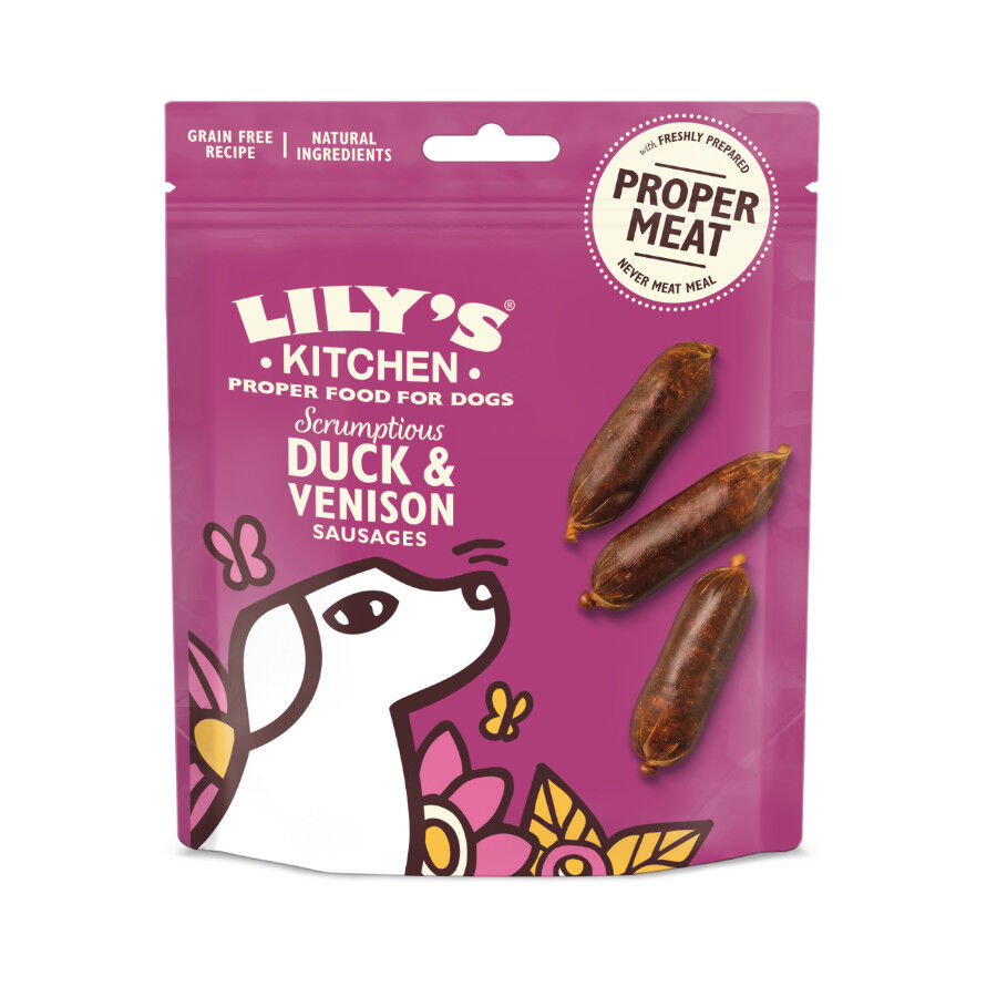 70 g Lily's Kitchen Salsichas de Pato e Veado para c&atilde;es, , large Imagem n&uacute;mero 1