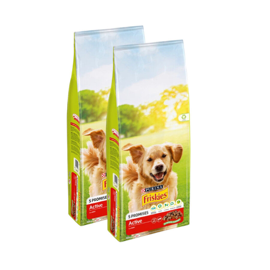 2 x 18 kg Friskies Active Ra&ccedil;&atilde;o para c&atilde;es Pack poupan&ccedil;a!, , large Imagem n&uacute;mero 2
