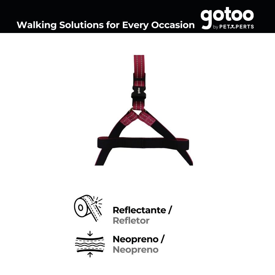 Gotoo Peitoral rosa de nylon reflexivo para c&atilde;es, , large Imagem n&uacute;mero 3