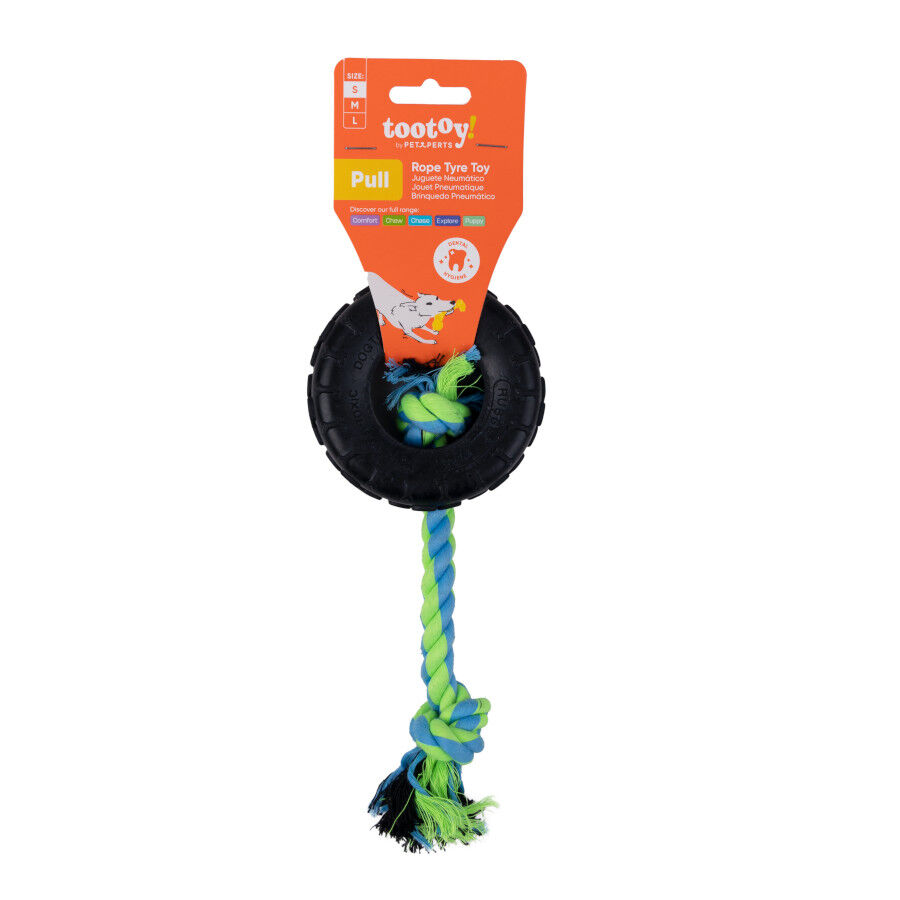 Tootoy! Pull Mordedor pneu de corda pequeno para c&atilde;es, , large Imagem n&uacute;mero 7