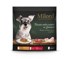 Milord Adult Receita Estilo Caseira em Gelatina com Frango e Boi saquetas para cães - Multipack