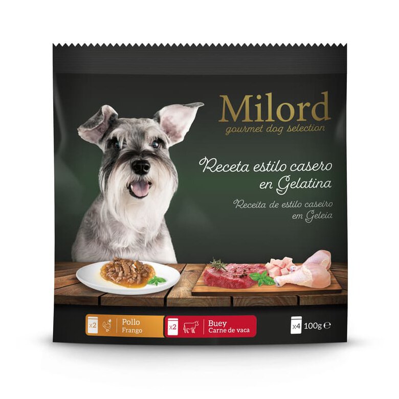 Milord Adult Receita Estilo Caseira em Gelatina com Frango e Boi saquetas para cães - Multipack, , large image number null