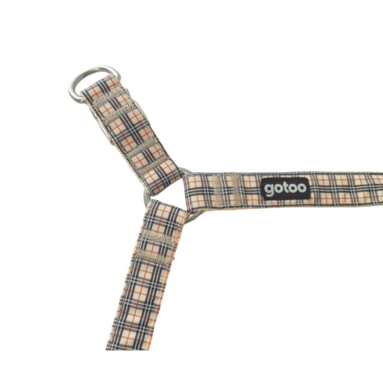 Gotoo Peitoral com padrão tartan castanho para cães,  Imagem número 4 Gotoo Peitoral com padrão tartan castanho para cães, , large Imagem número 4