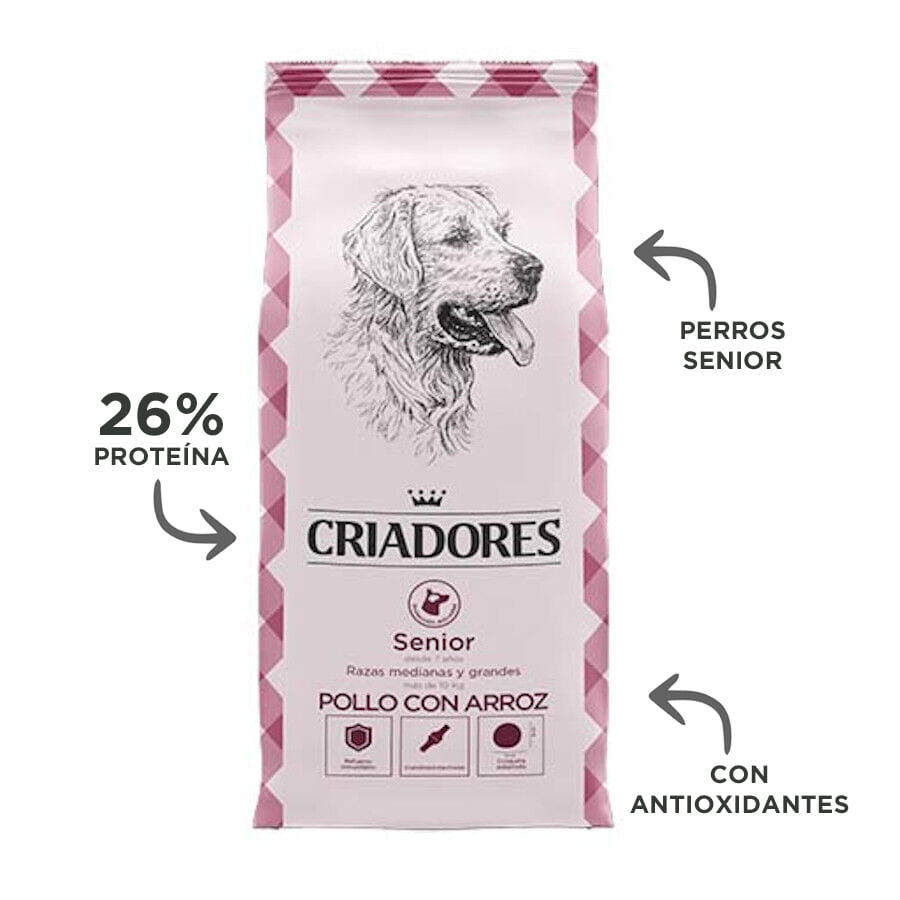 15 kg Criadores Senior Frango e Arroz ra&ccedil;&atilde;o para c&atilde;es de ra&ccedil;as m&eacute;dias e grandes, , large Imagem n&uacute;mero 4