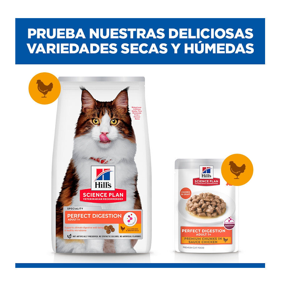 85 g Hill's Adult Science Plan Perfect Digestion Frango Saqueta para gatos, , large Imagem n&uacute;mero 9
