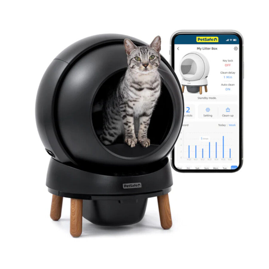PetSafe SmartSpin Caixa de areia para gatos autolimpante preta, , large Imagem n&uacute;mero 1