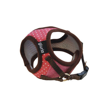 Gloria Peitoral Rosa com Bolinhas para cães