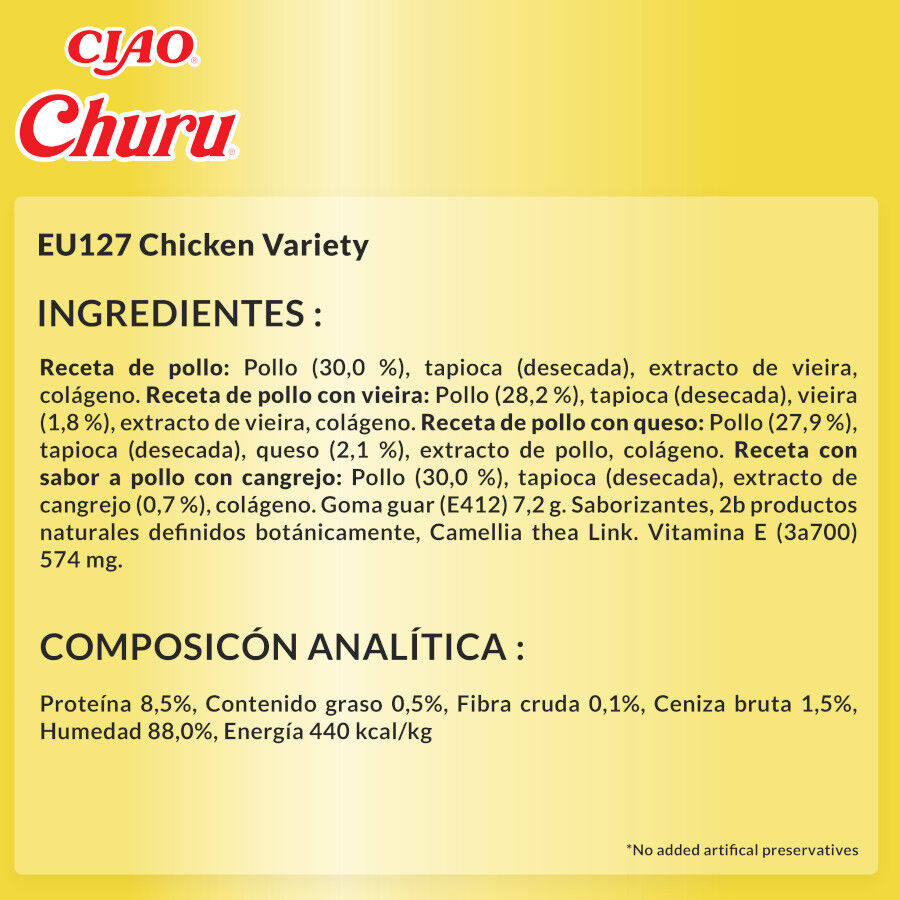 20 saquetas x 14 g Churu Variedades de Frango Snack L&iacute;quido para gatos, , large Imagem n&uacute;mero 7