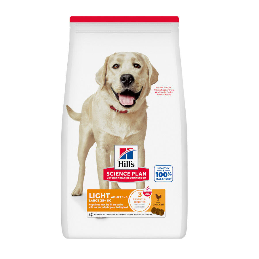 14 kg Hill's Science Plan Light Adult Frango ra&ccedil;&atilde;o para c&atilde;es, , large Imagem n&uacute;mero 1