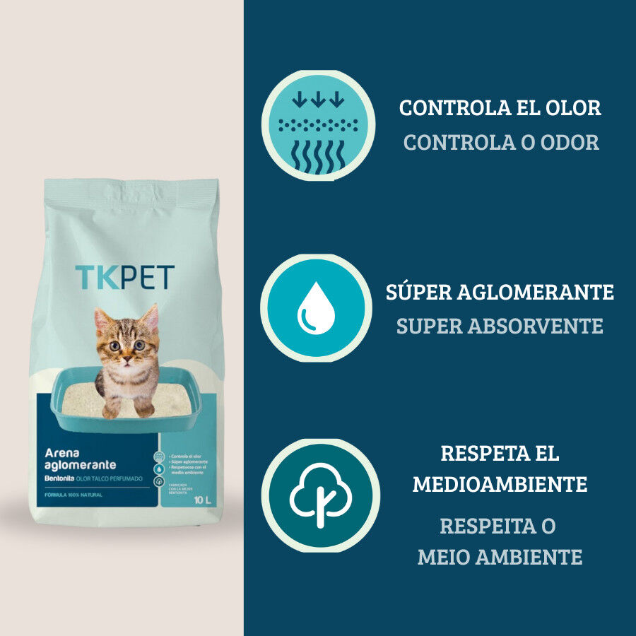 10 L TK-Pet Areia Aglomerante Bentonite e Talco para gatos, , large Imagem n&uacute;mero 3