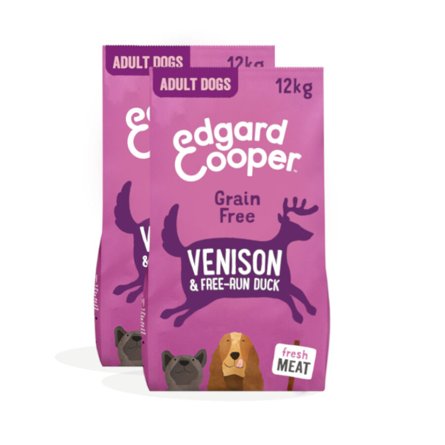 2 x 12 kg Edgard & Cooper Adult ra&ccedil;&atilde;o Veado e Pato para c&atilde;es Pack poupan&ccedil;a!, , large Imagem n&uacute;mero 1