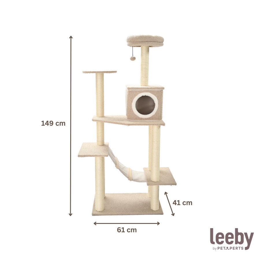 Leeby Boucle Collection &aacute;rvore arranhadora com parque para gatos, , large Imagem n&uacute;mero 5