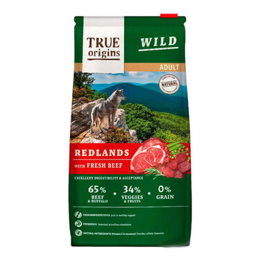 True Origins Wild Adult Redlands Vitela ração para cães