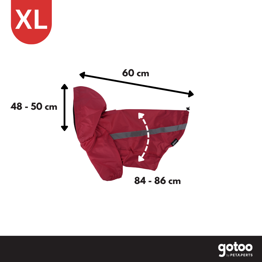 Gotoo Casaco Imperme&aacute;vel Refletor Vermelho para c&atilde;es, , large Imagem n&uacute;mero 4