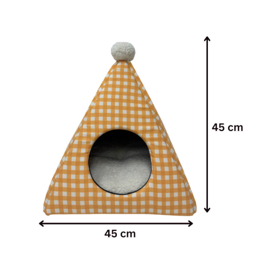 Leeby Cama pir&acirc;mide vichy laranja para gatos, , large Imagem n&uacute;mero 3