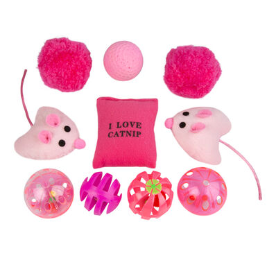 TK-Pet Pucho Set de Brinquedos Rosa para gatos