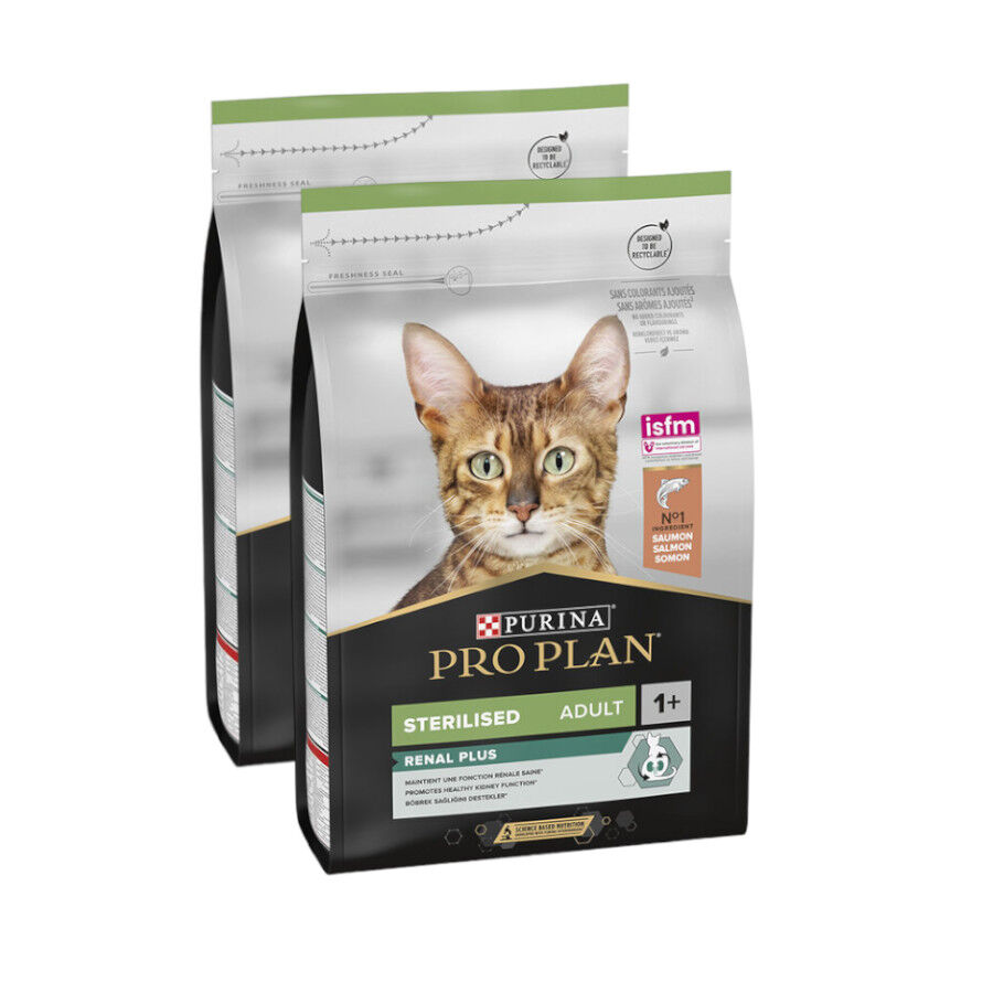 2 x 3 kg Pro Plan Adult Sterilized Salm&atilde;o ra&ccedil;&atilde;o para gatos Pack poupan&ccedil;a!, , large Imagem n&uacute;mero 1
