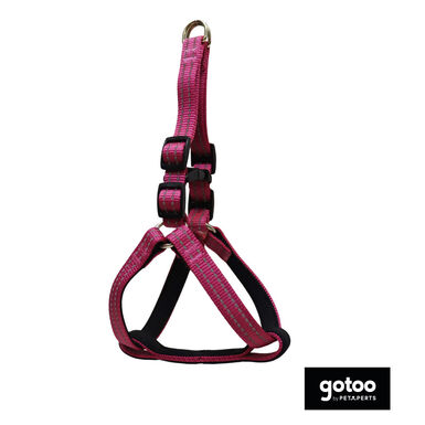 Gotoo Peitoral rosa de nylon reflexivo para cães