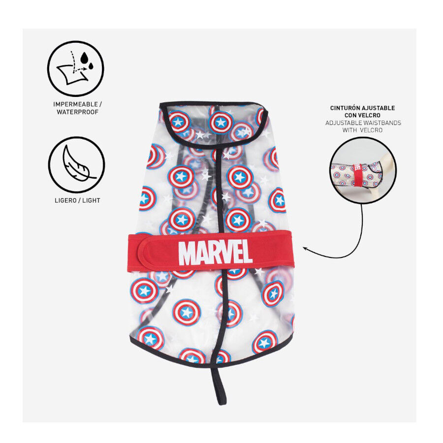 Disney Marvel Capa de Chuva Imperme&aacute;vel Captain America para c&atilde;es, , large Imagem n&uacute;mero 5