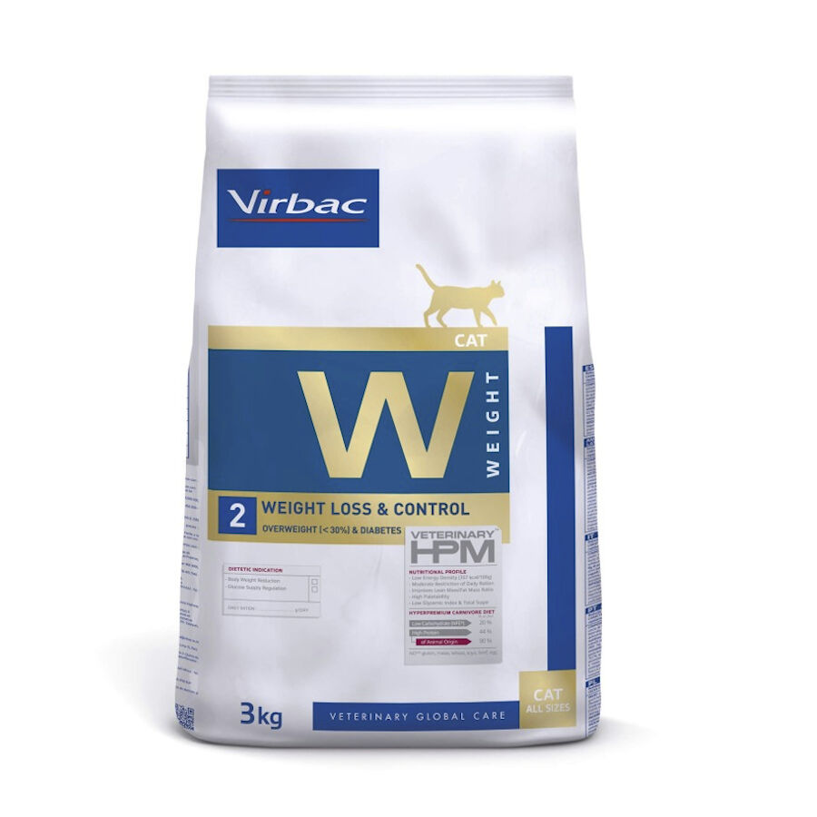 3 kg Virbac W2 Weight Loss Control HPM ra&ccedil;&atilde;o para gatos, , large Imagem n&uacute;mero 1