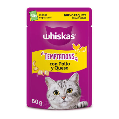 Whiskas Temptations Snacks Frango e Queijo para Gatos 