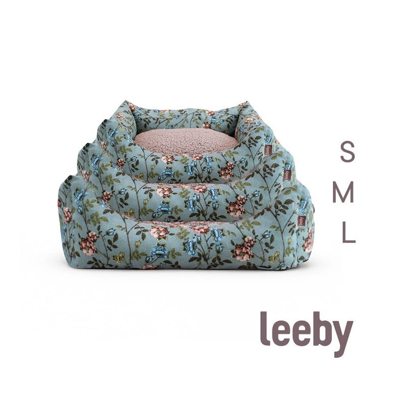 Leeby Alcofa com Capa Amovível Turquesa com Flores para cães,  Imagem número 4 Leeby Alcofa com Capa Amovível Turquesa com Flores para cães, , large Imagem número 4