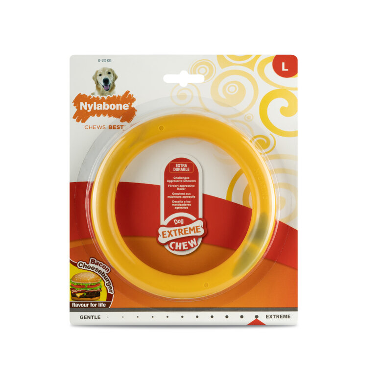 Nylabone Extreme Chew Ring Mordedor Redondo com Sabor a Hambúrguer para cães,  Imagem número 4 Nylabone Extreme Chew Ring Mordedor Redondo com Sabor a Hambúrguer para cães, , large Imagem número 4