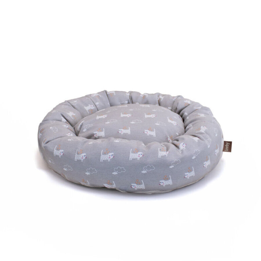 Leeby Cama Donut Antiderrapante Cinzenta para gatos, , large Imagem n&uacute;mero 4