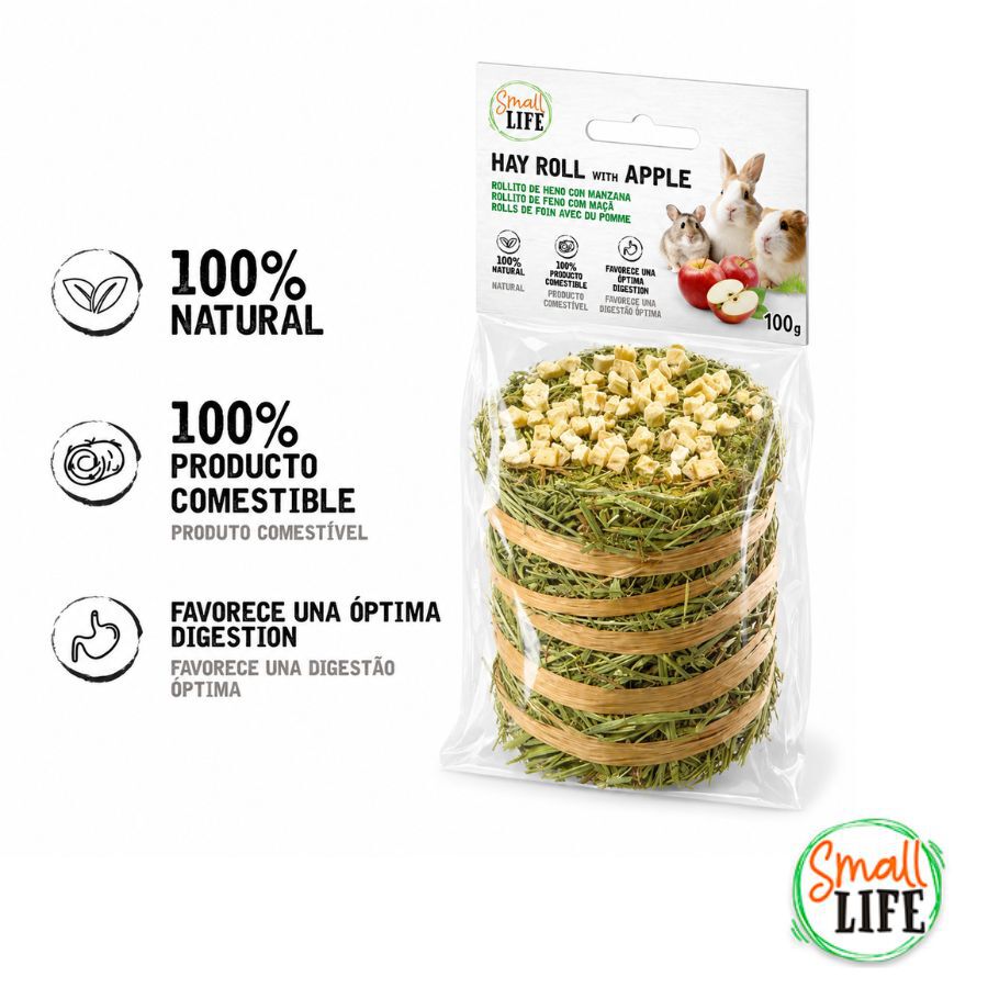 100 g Small Life Rolo de Feno com Ma&ccedil;&atilde; Snack para roedores e coelhos, , large Imagem n&uacute;mero 3