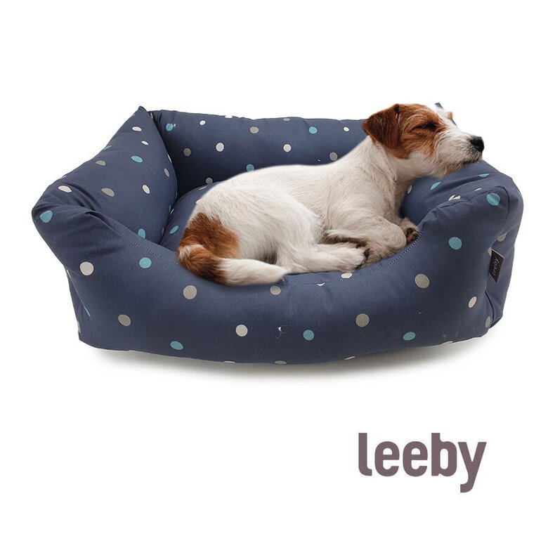 Leeby Cama azul com bolinhas para cães,  Imagem número 2 Leeby Cama azul com bolinhas para cães, , large Imagem número 2