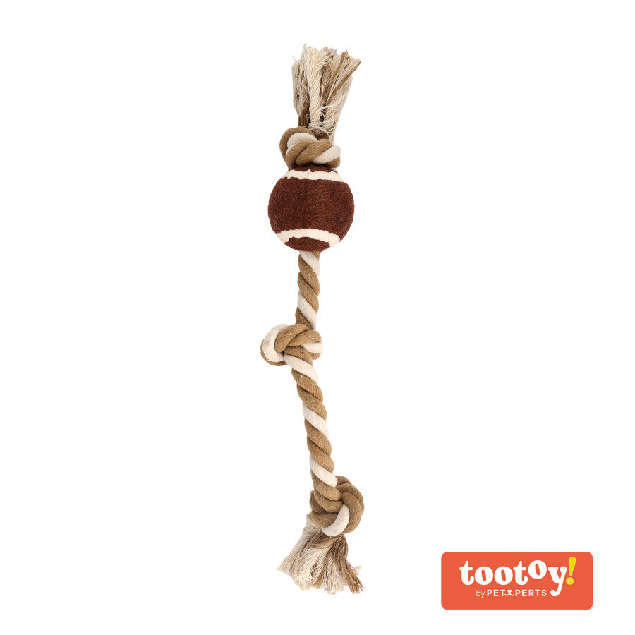 Tootoy! Pull RopeTennisball Natural bola de t&eacute;nis com corda para c&atilde;es, , large Imagem n&uacute;mero 3