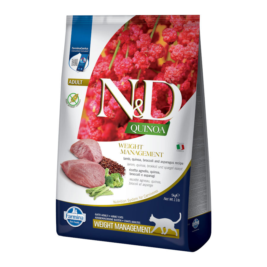 5 kg Farmina N&D Controlo de Peso Ra&ccedil;&atilde;o de quinoa e cordeiro para gatos, , large Imagem n&uacute;mero 1