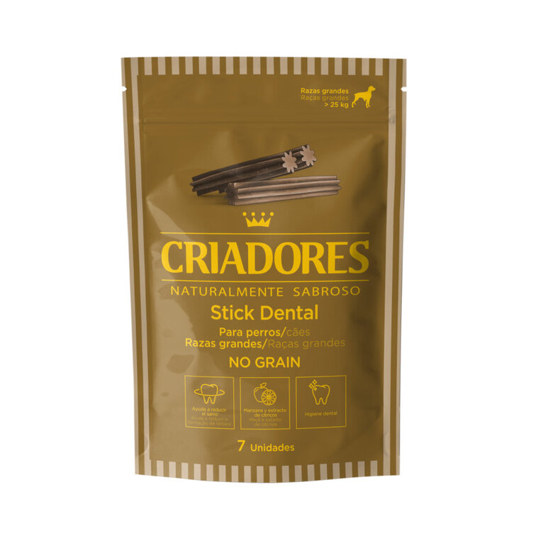 7 sticks Criadores Snacks Dentários Grain Free para cães de raça grande,  Imagem número 1 7 sticks Criadores Snacks Dentários Grain Free para cães de raça grande, , large Imagem número 1