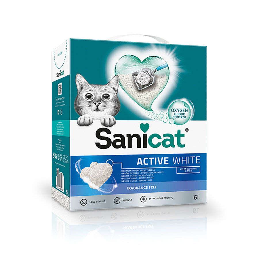 6 L Sanicat Clumping White Areia Aglomerante Branca para gatos, , large Imagem n&uacute;mero 1