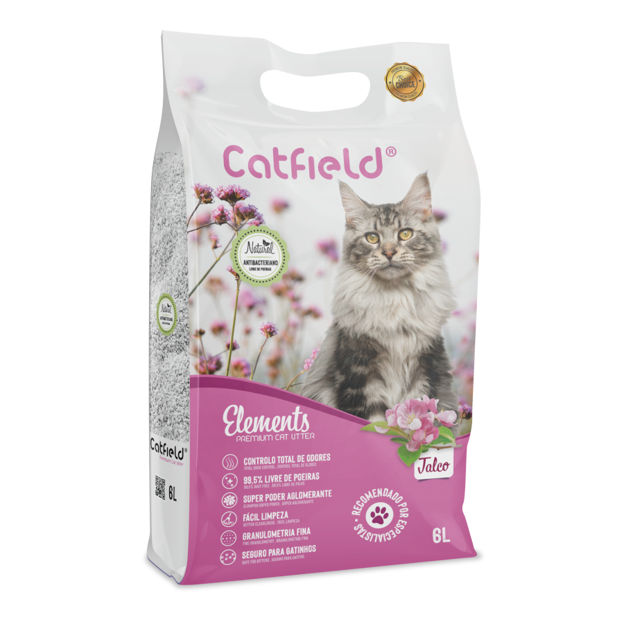 6 L Catfield Elements Areia Aglomerante Natural Talco para Gatos, , large Imagem n&uacute;mero 1