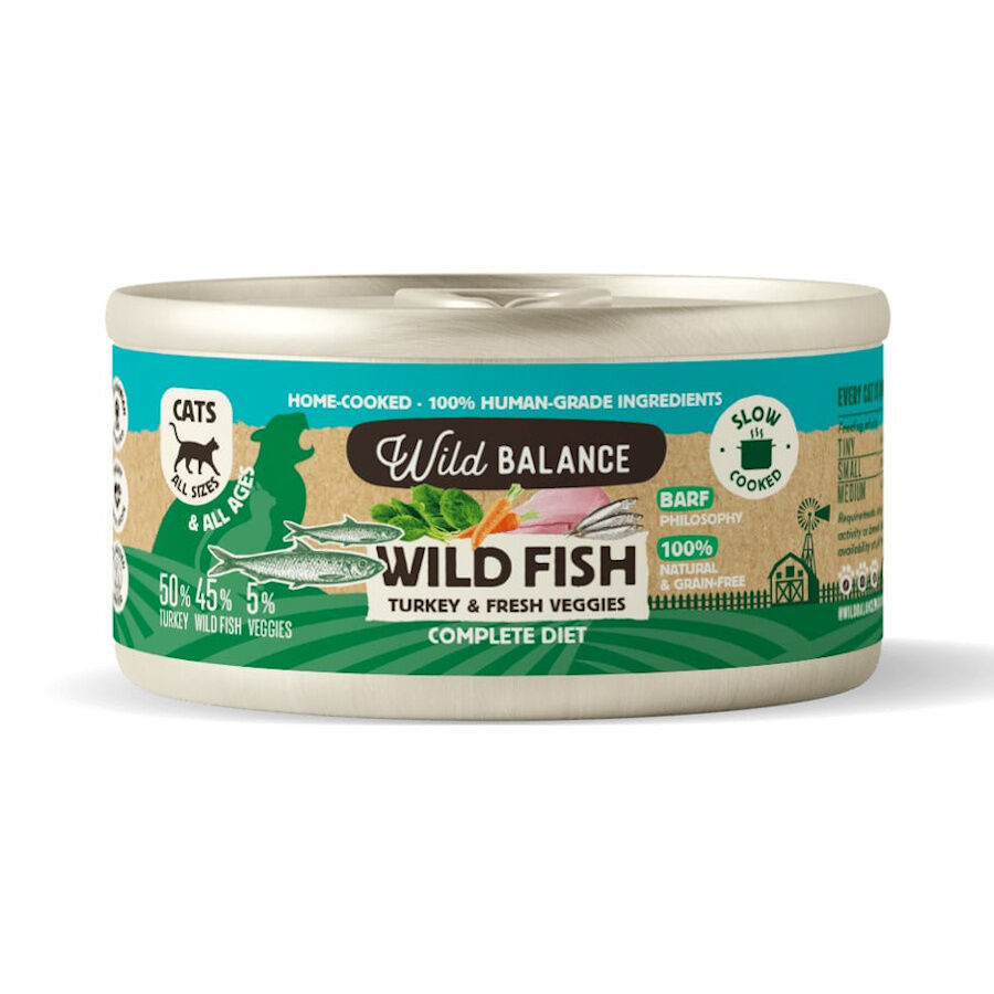 120 g Wild Balance BARF Alimento h&uacute;mido de peixe e peru em lata para gatos, , large Imagem n&uacute;mero 1