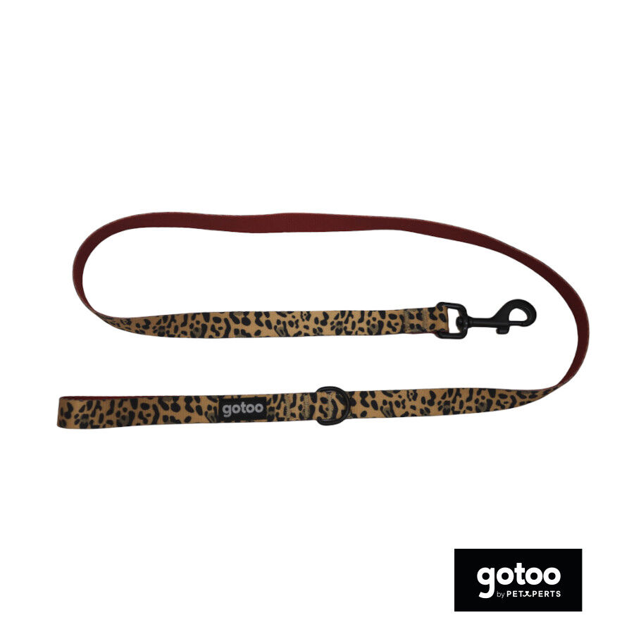 Gotoo Trela estampada leopardo castanha para c&atilde;es, , large Imagem n&uacute;mero 2
