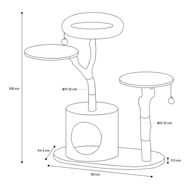 Flamingo Hina Árvore Arranhadora com 3 níveis para gatos,  Imagem número 3 Flamingo Hina Árvore Arranhadora com 3 níveis para gatos, , large Imagem número 3