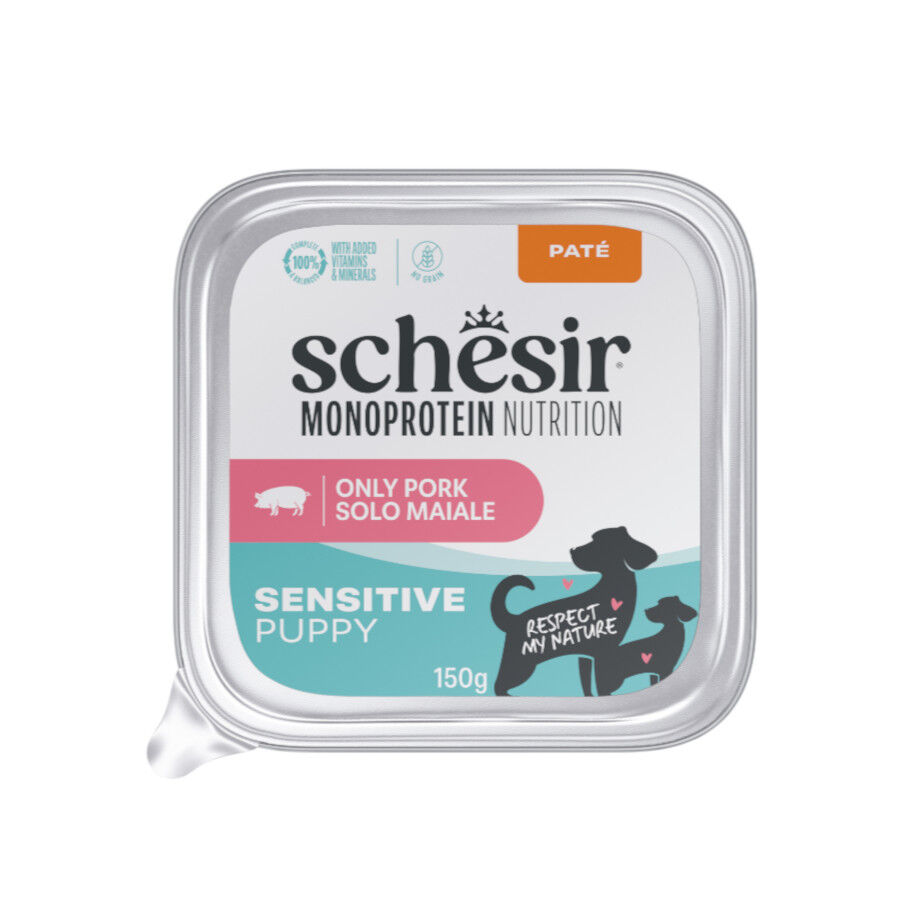 Schesir Monoprotein Comida h&uacute;mida de porco Pat&ecirc; em terrina para cachorros, , large Imagem n&uacute;mero 1