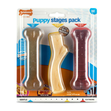 Nylabone Trio de Mordedores com Sabor a Frango, Bacon e Carne para cachorros