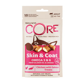 Wellness Core Skin & Coat Snack de frango e salm&atilde;o para gatos
